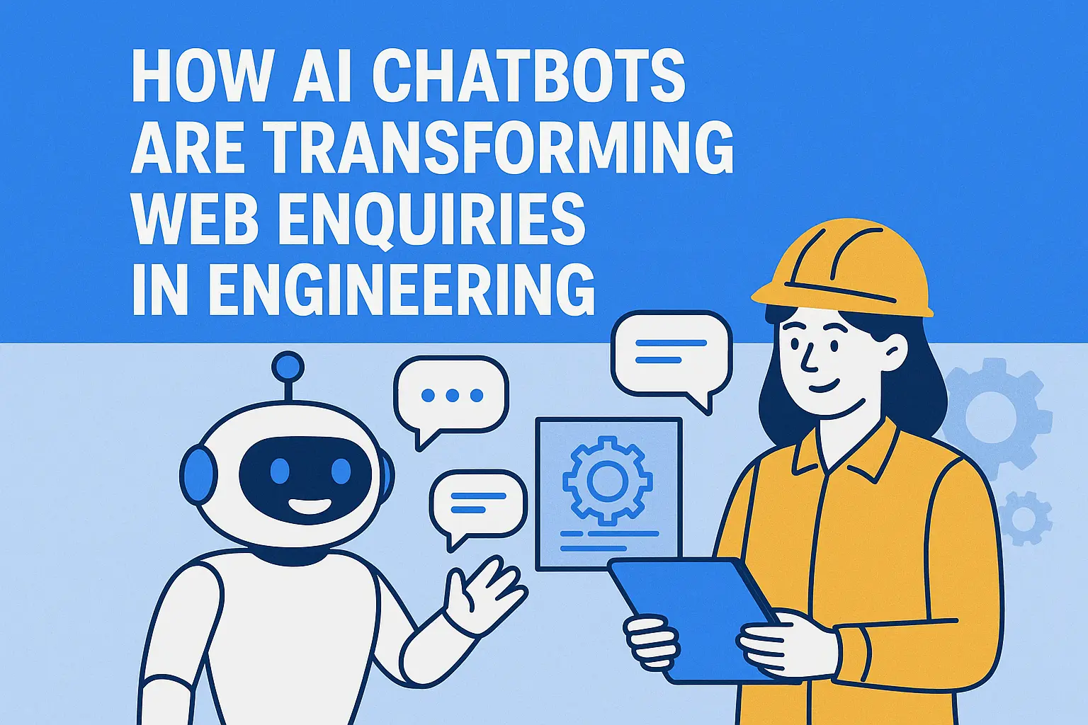 Engineer and AI chatbot discussing engineering projects - benefits of AI chatbots for engineering firms